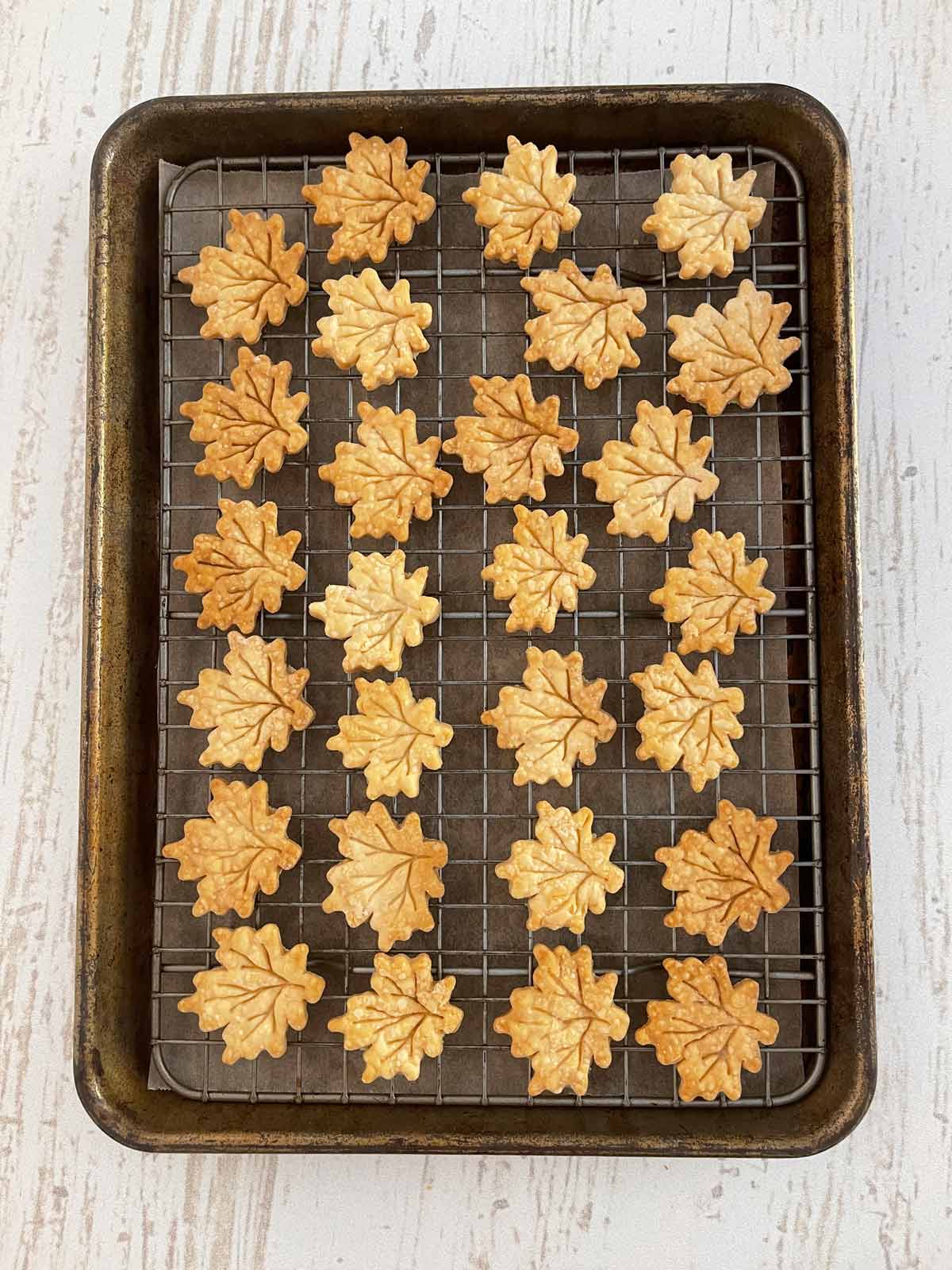 Baking crust leaves for sweet potato pie or pumpkin pie.