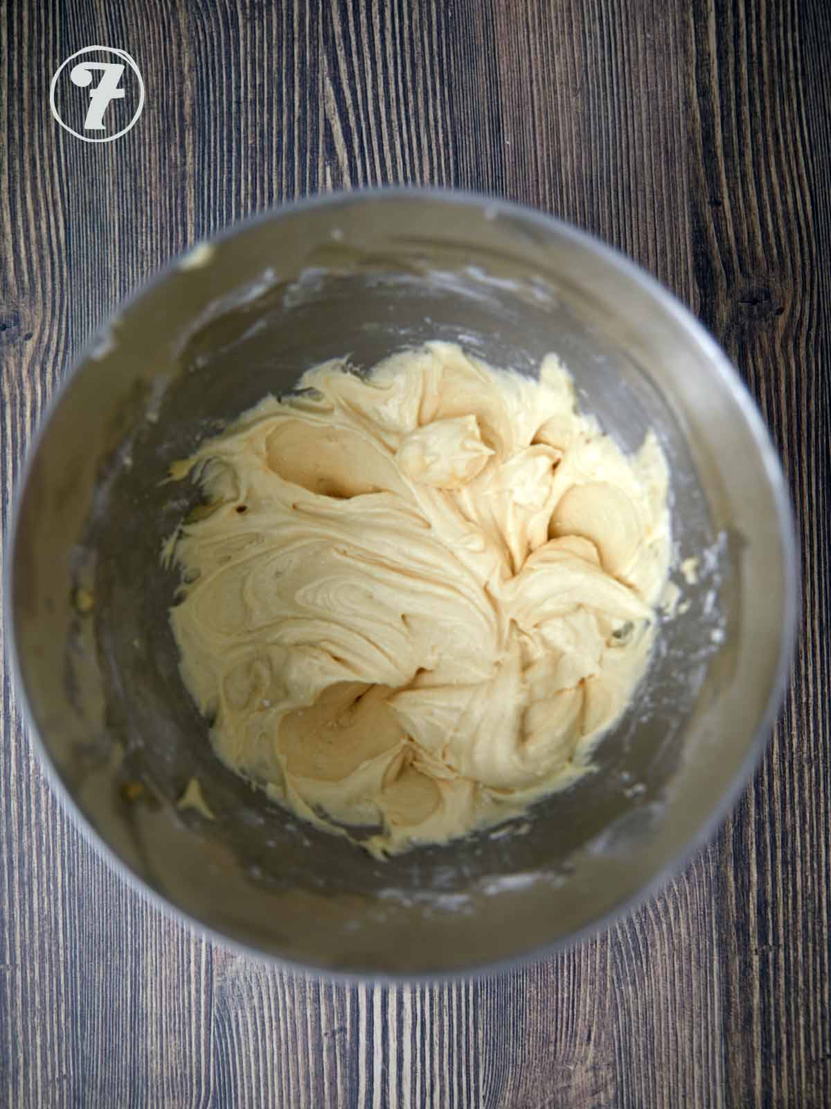 Fluffy and combined cake batter.