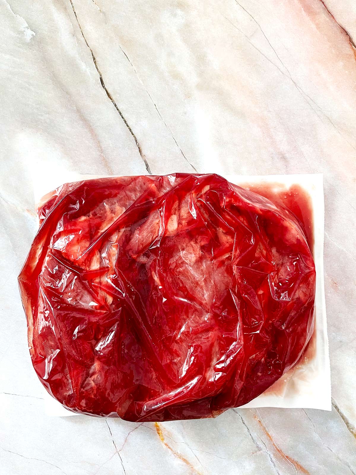 Corned beef in the package.