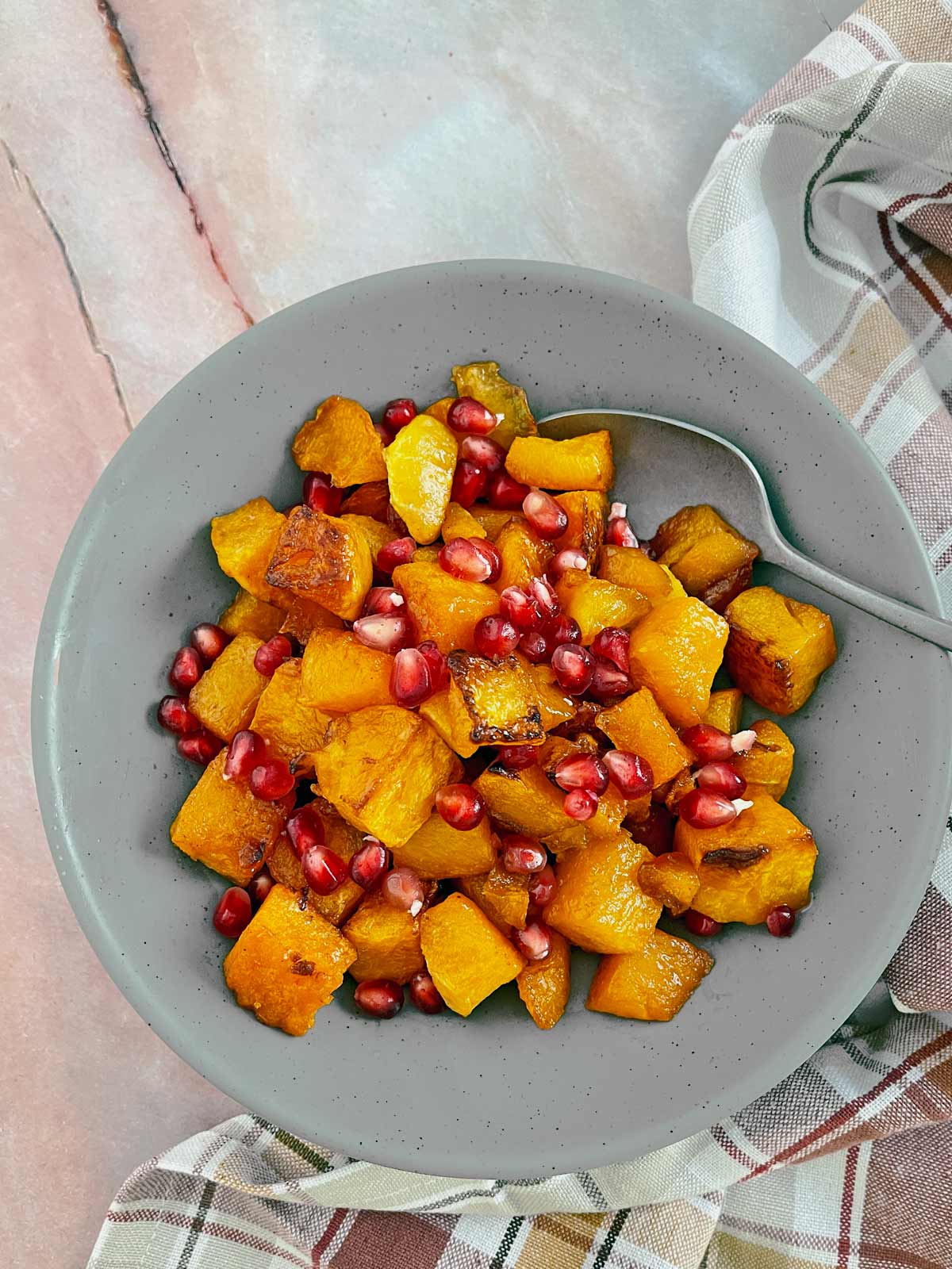 Squash in serving bowl.