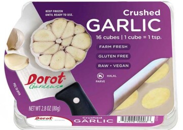 Package of Dorot frozen garlic cubes.