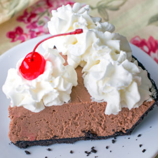 Chocolate cream pie with whipped cream.