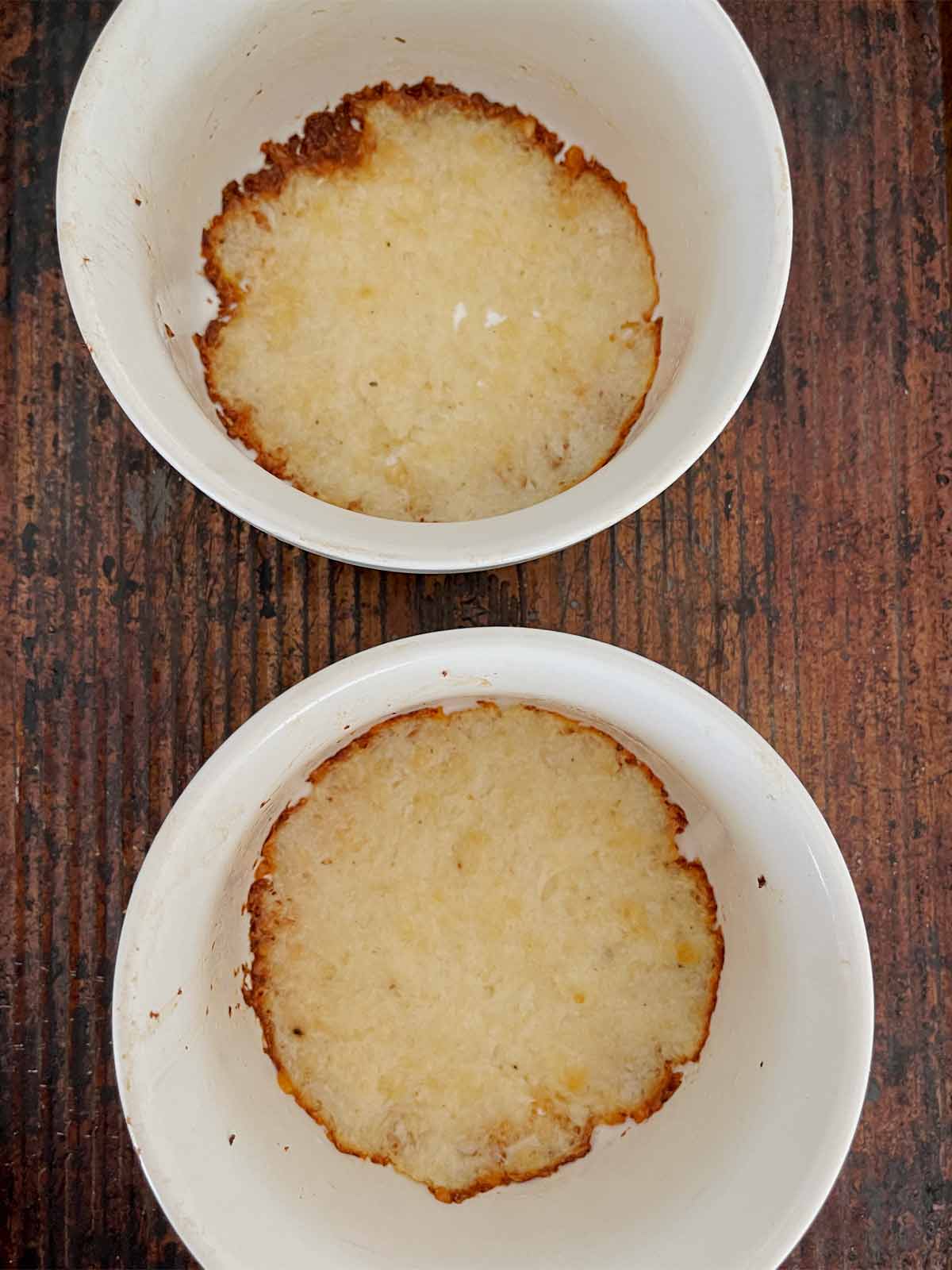 Crusts after baking with gold brown edges.