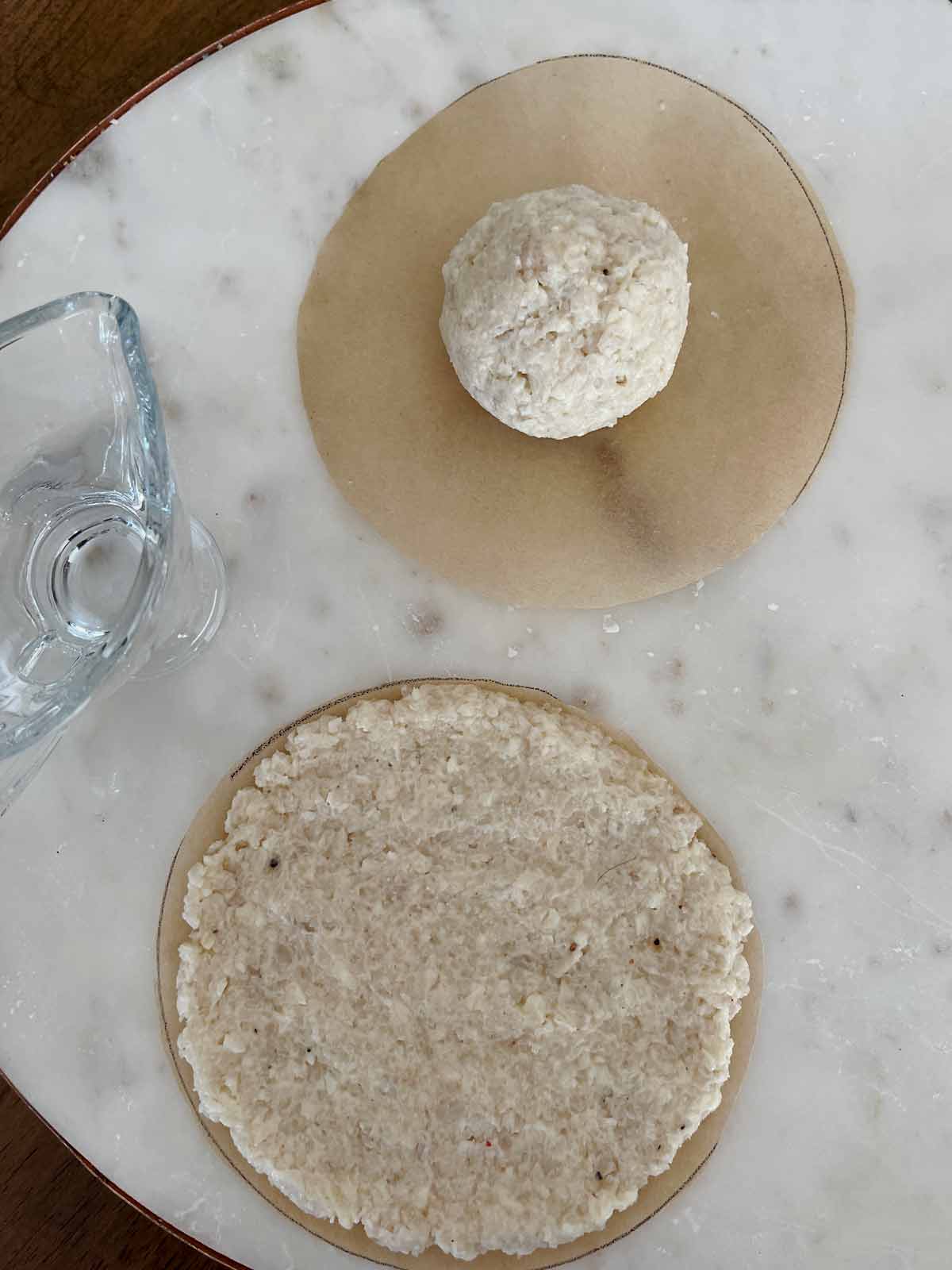 Dough formed into balls.