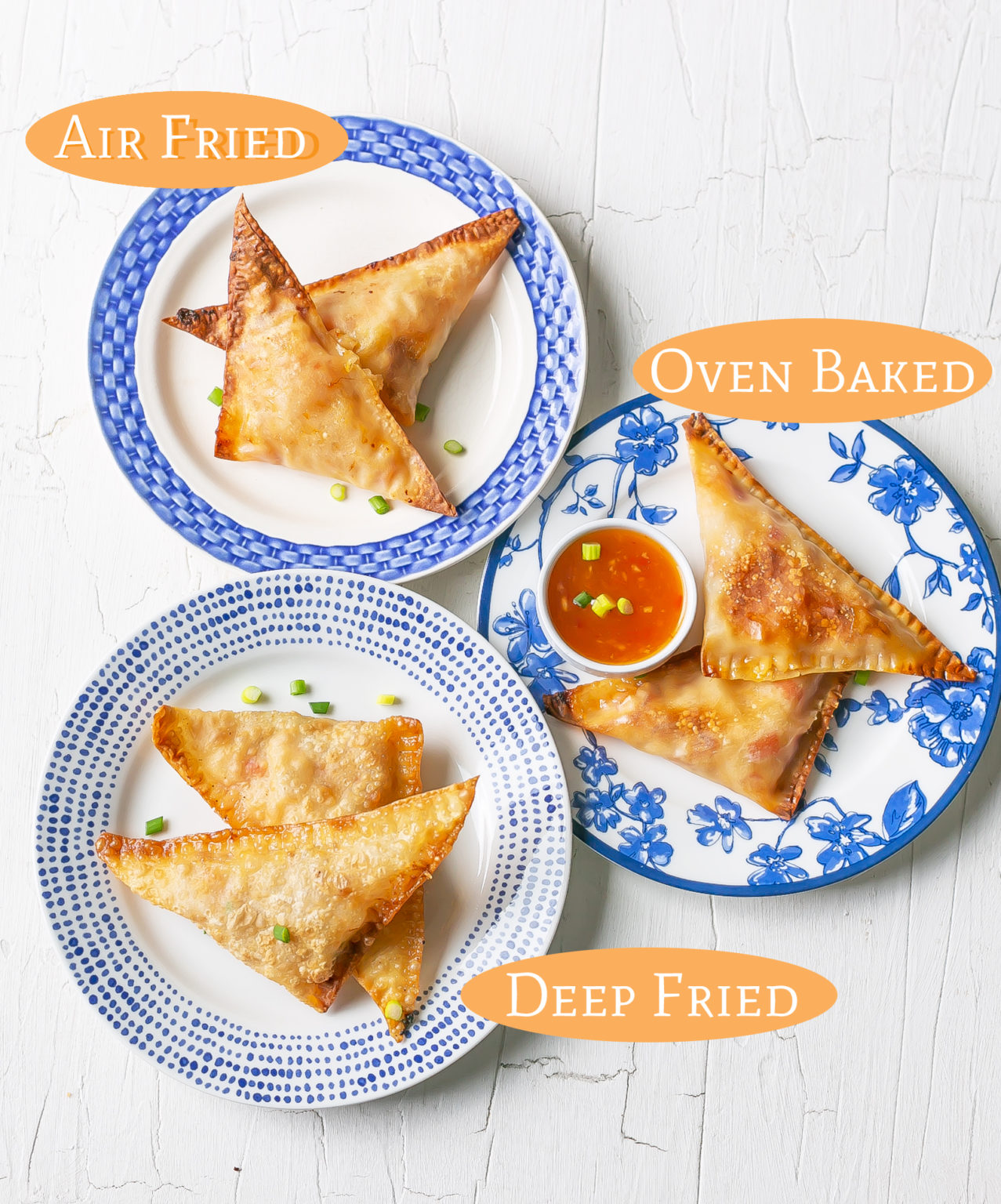 Sweet and Spicy Polynesian Pizza Pockets on plates.
