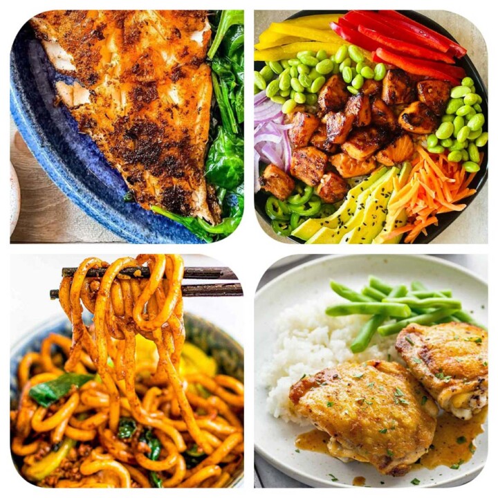Fout colorful budget meals.