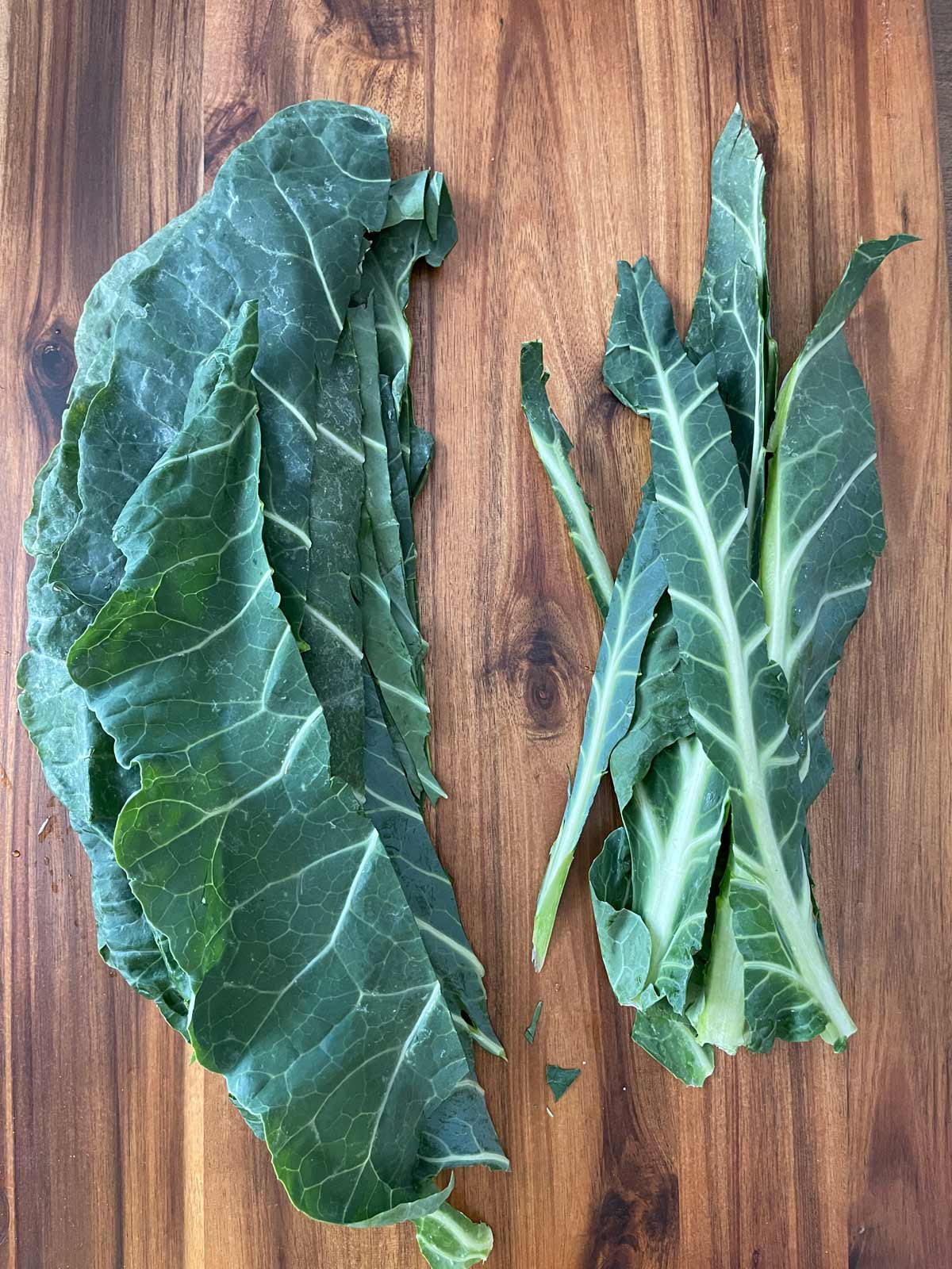 Image of collard greens alongside the spines.