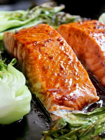 Maple Glazed Salmon with Bok Choy.