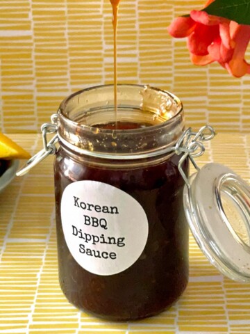 Bottle of Korean BBQ dipping sauce.