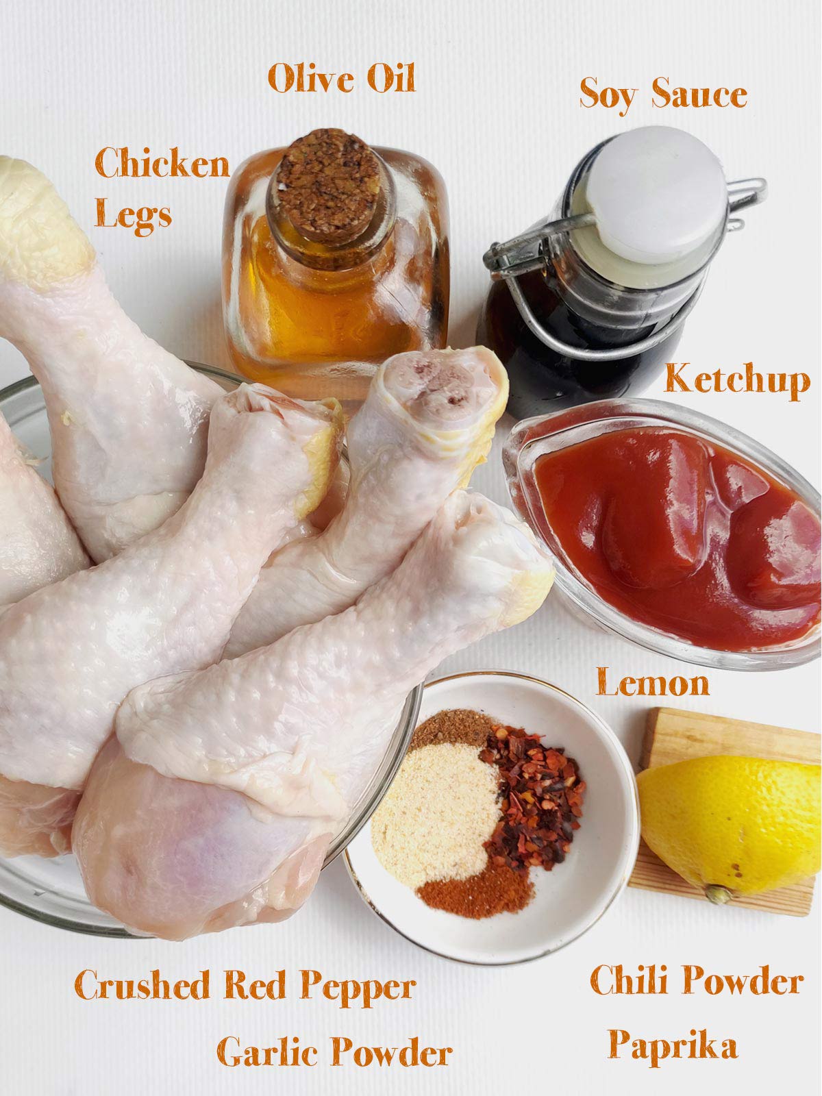 All of the ingredients for Chicken Legs in the Air Fryer.