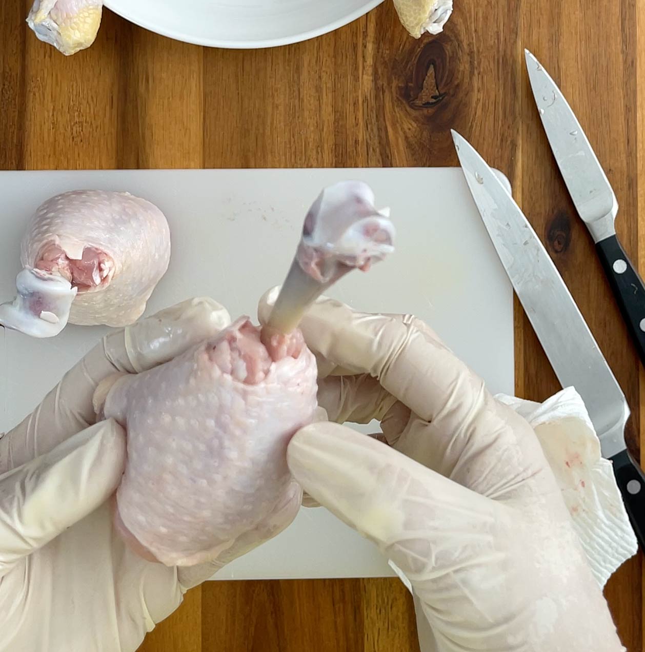 Image showing chicken leg with clean exposed bone.