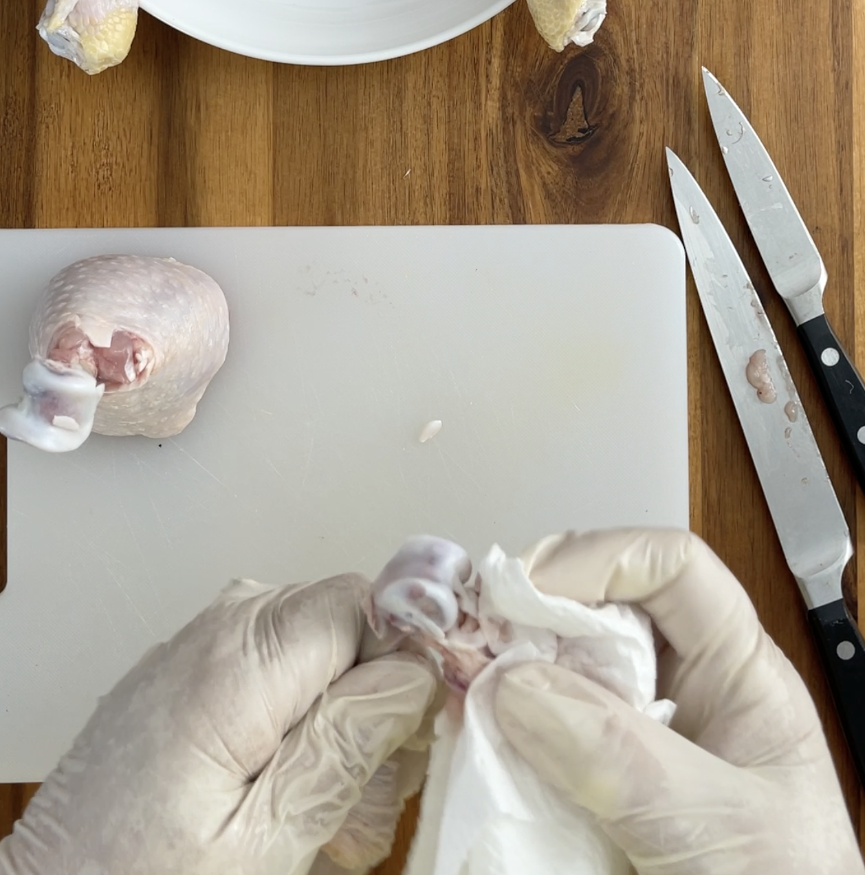 Image showing knuckle end of chicken leg.
