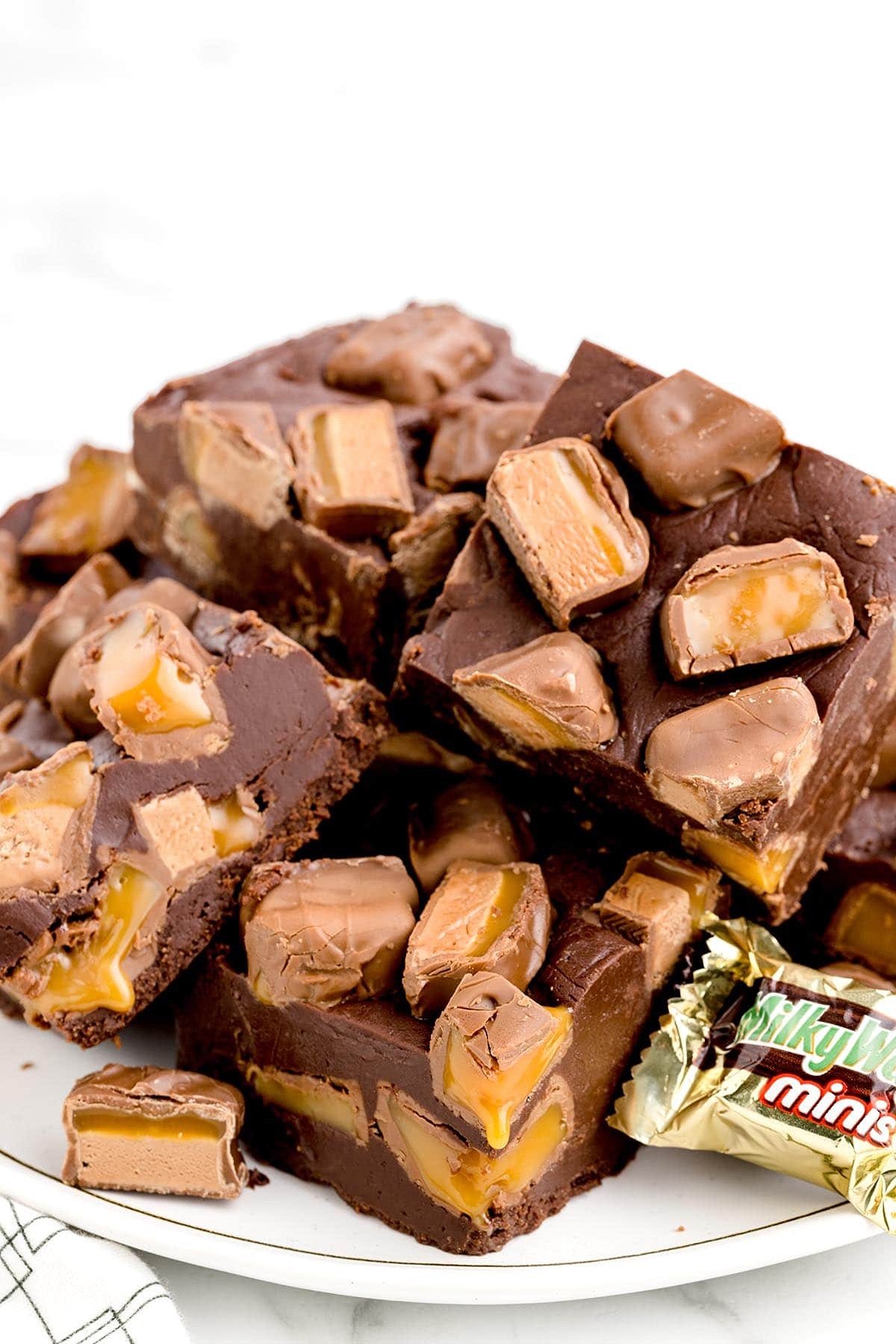 Fudge made with chocolate and Milky Way bars.