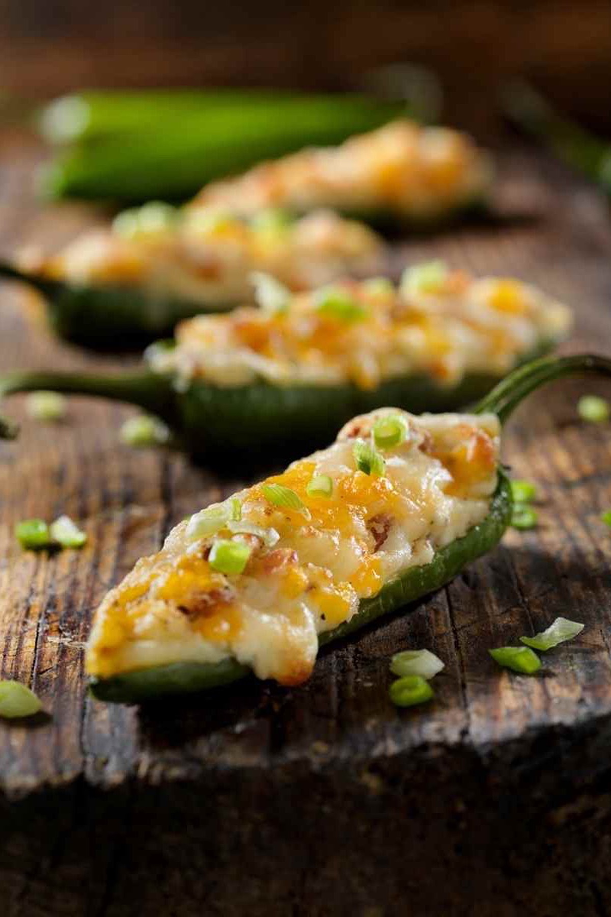 Stuffed jalapenos with cheese.