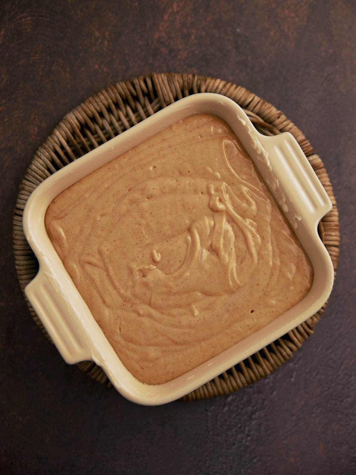 Fudhe poured into the prepared baking pan.