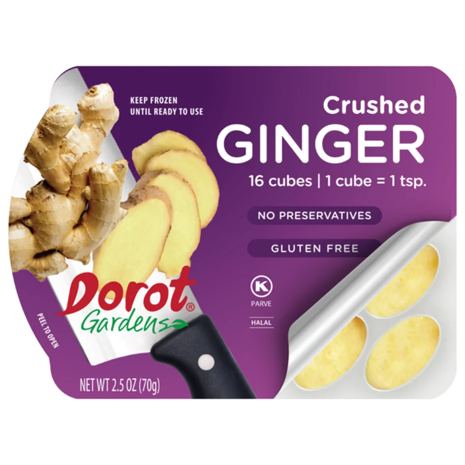 Package of frozen ginger capsules.