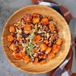 Savory sweet potato and cranberry risotto.