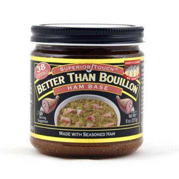 A jar of better than bouillon ham base for homemade soup.